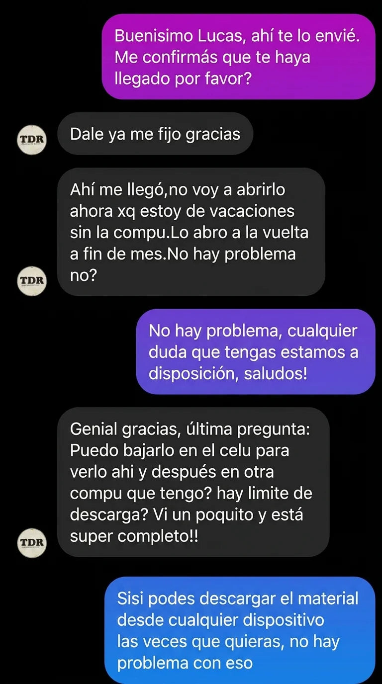 Reseña real de cliente por WhatsApp